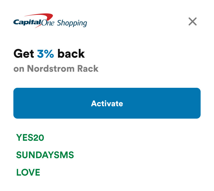 Capital One shopping app showing savings amount